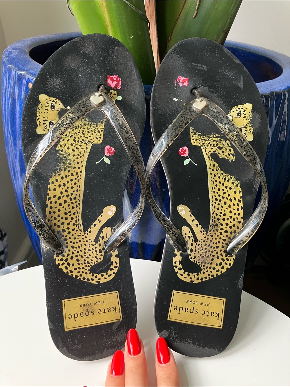 •Kate Spade• Cheetah Queen Thong Sandal Flip Flop